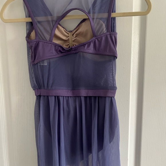 Weissman Dance Costume MC Draped Fabric with Lace Embellishment at bodice - Picture 7 of 15